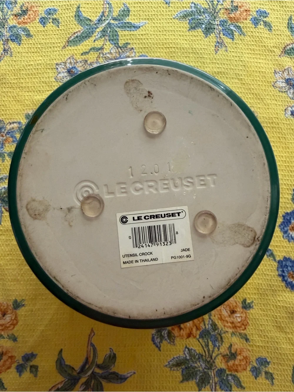 Le Creuset Jade Utensil Crock with Stoneware Base